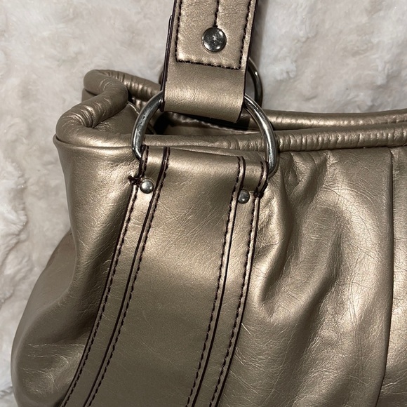 NINE WEST Nine & Co. Gold/Bronze/Metallic Hobo handbag. Like new condition. - Picture 10 of 16